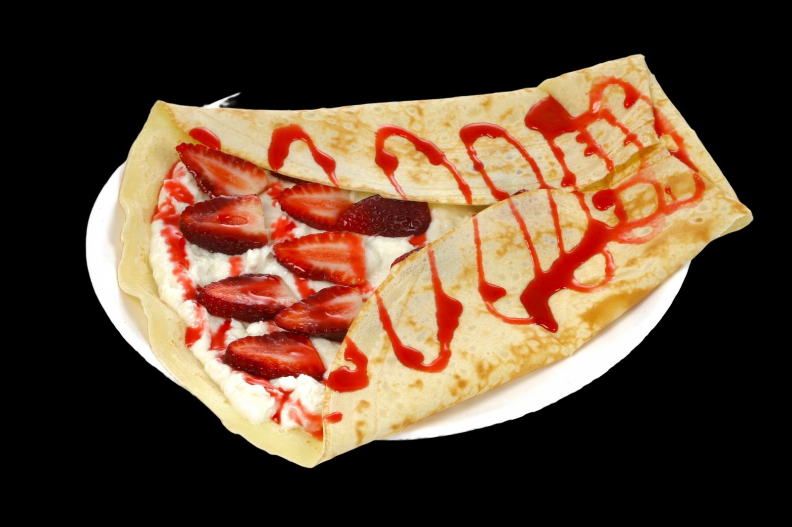 Fresh strawberry crepe